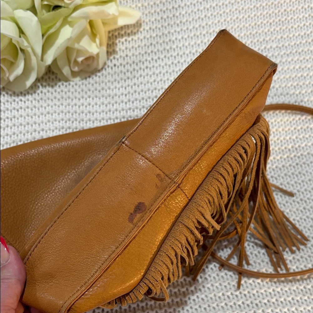 HOBO Brown Leather Fringe Crossbody Bag - Picture 11 of 13